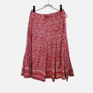 Red & White Boho Skirt Size Small/Medium